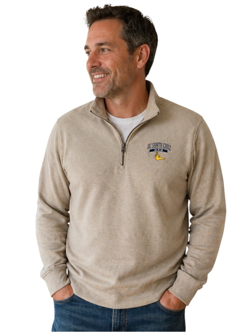 UC Santa Cruz Dad Sweatshirt NWT Banana Slug Quarter Zip Coastal College XL